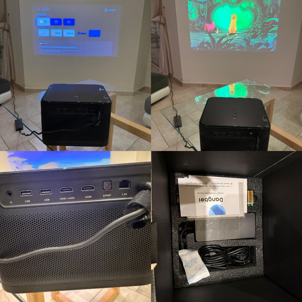 Photograph of the Dangbei DBOX02 Pro video projector