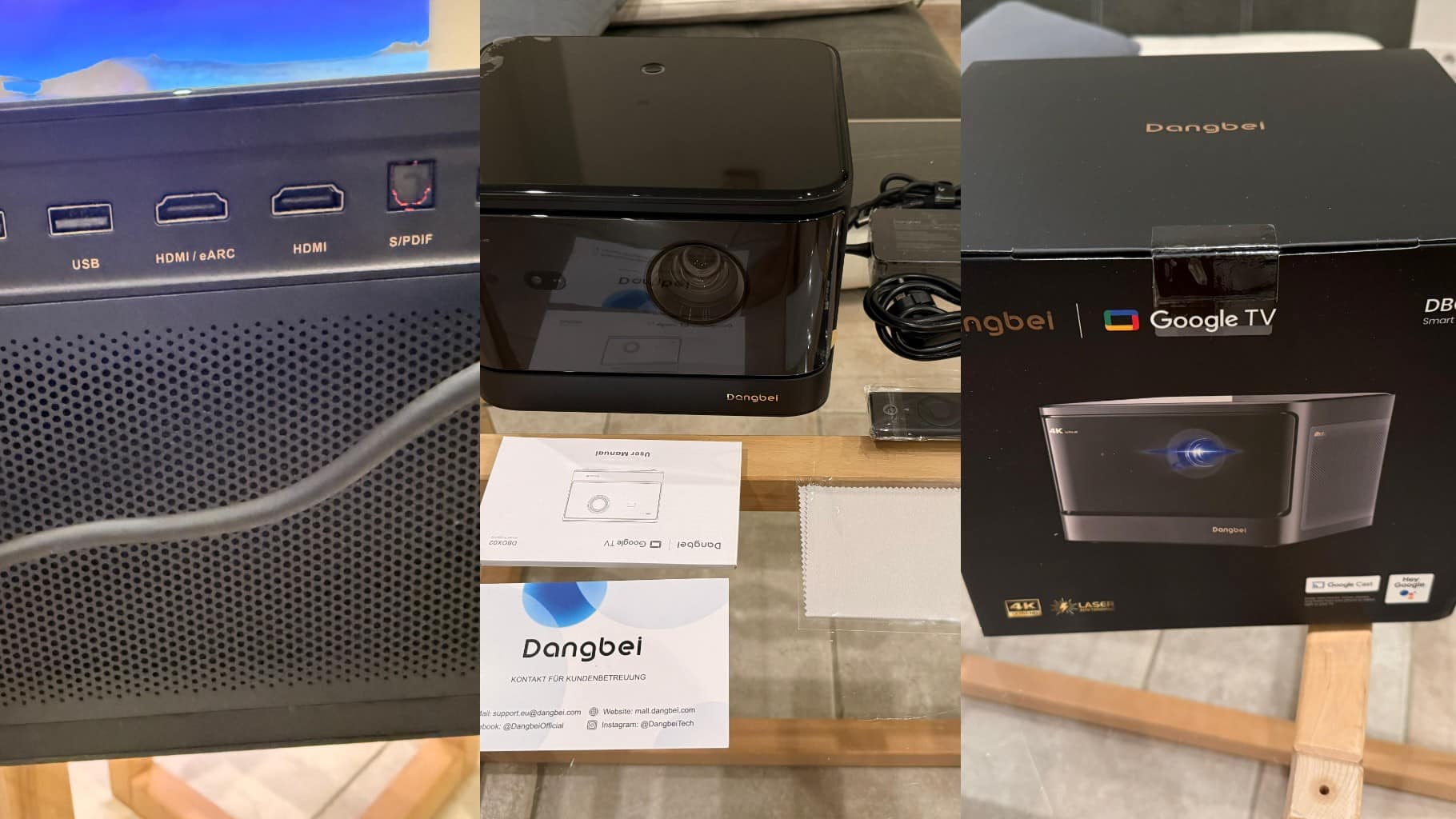 Photograph of the Dangbei DBOX02 Pro video projector