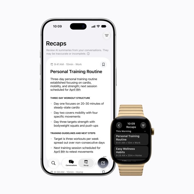 Siri Recap displayed on Apple Watch Series 12 and iPhone 18 Pro